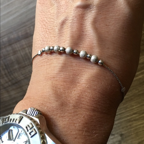 .925 Sterling Silver Stardust Beaded Bracelet - Picture 2 of 8